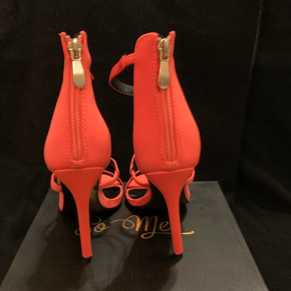 Blazing Fierce Orange Triple Strapped Heels!!! - Picture 6 of 8
